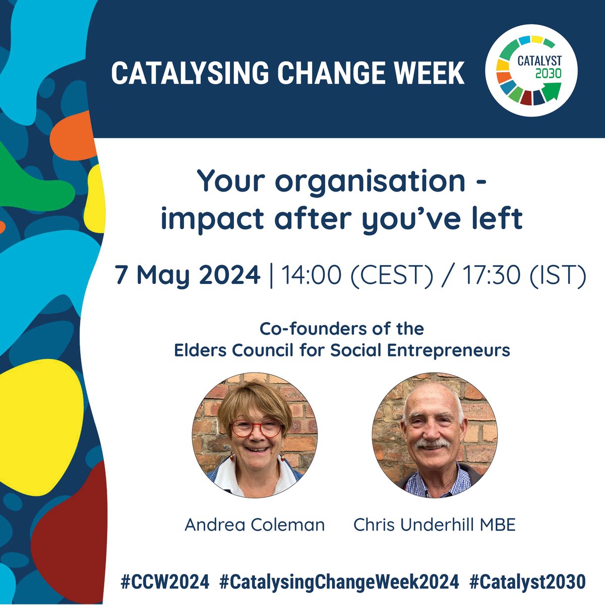 Join us for our #CatalysingChangeWeek2024 session 'Your organisation - impact after you've left'. Chris Underhill & Andrea Coleman will discuss the vital importance of #SuccessionPlanning in achieving the #SDGs Register free: catalyst2030.net/register/?redi… #SustainableDevelopment #SDG