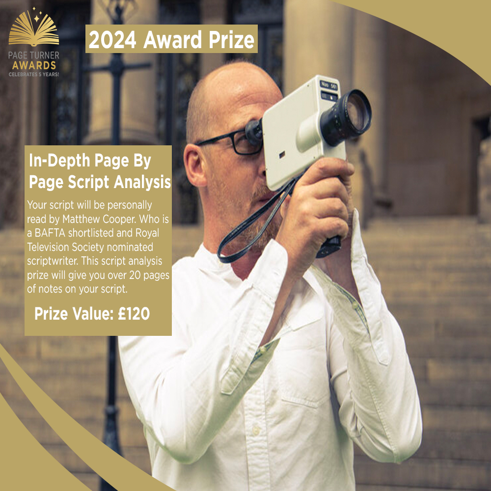 PageTurnerAward's tweet photo. In-Depth Page By Page Script Analysis ππ
Ready to enter our 5th year of awards & prizes π€·π»ββοΈ
See All Our Prizes ππ» https://t.co/zfHmCRo6St
#bookawards #writer #bookaward #authorcompetition #writingawards #writingprizes #screenwriter #author #scriptanalysis https://t.co/JbusV7Awll