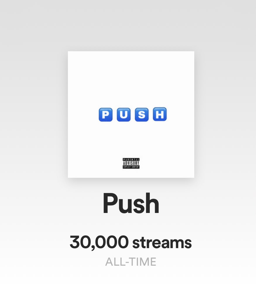 Push just hit 30K, sending big love to everyone who's been streamin’.
