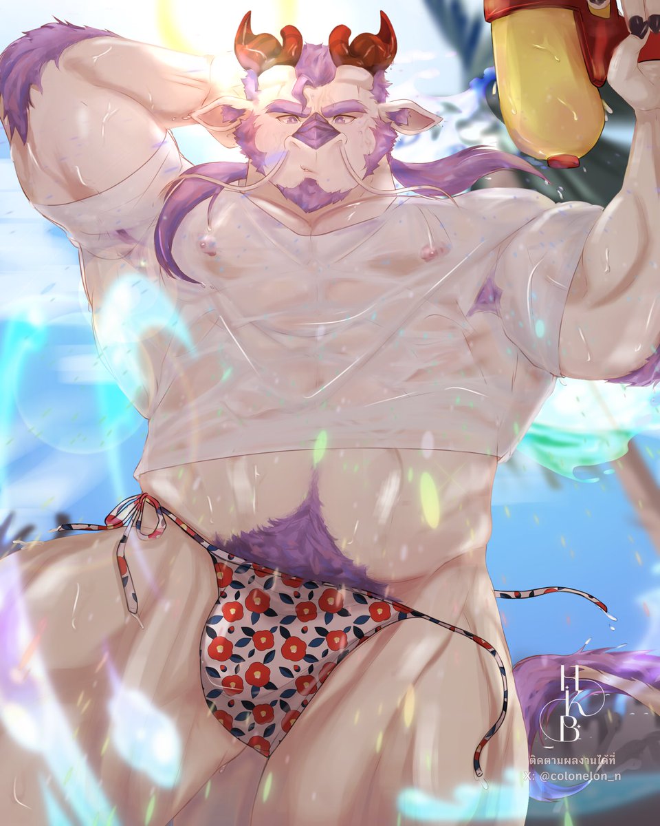 Colonelon_n's tweet photo. Songkran day~~~🥳🥳

#furryart #furryartwork https://t.co/xYMFVWe9it