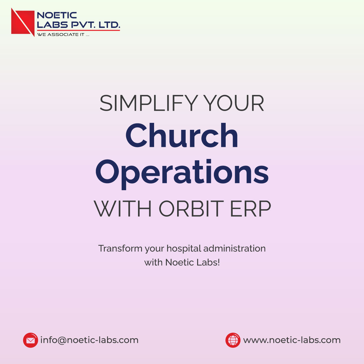 NoeticLabs's tweet photo. Simplify Your Church Operations with Orbit ERP.
Experience seamless administration, effective member engagement, and simplified management with our church-specific ERP software. Take your ministry to new heights with Orbit ERP!

https://t.co/vopclrQUly
info@noetic-labs.com https://t.co/Yeq4MJWbXn