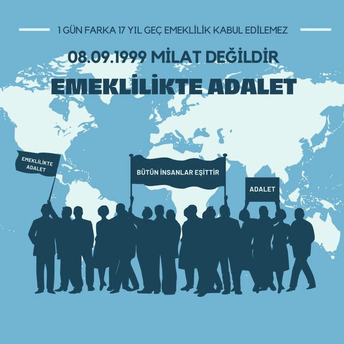 Bir bayram daha bitti ama Yüzyılın ADALETSİZLİĞİ hala bitmedi... 1 gün farkla 17 yıl geç emeklilik ASLA kabul edilemez! Kademeli emeklilik yasal hakkımızdır! #KademeyeBaharGelsin