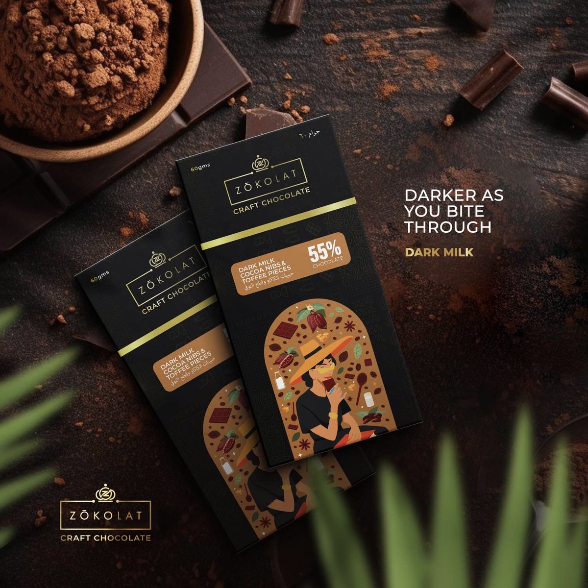 Zokolat’s dark chocolate just got DARKER. Indulge in pure bliss of dark chocolate with dark milk, cocoa nibs and toffee piece. Amazingly satisfying and amazingly good.  

#Zokolat #ArtisanChocolate #PremiumQuality