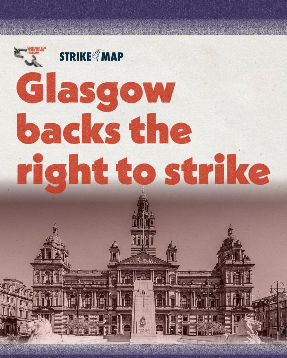 🚨BREAKING ✅@GlasgowCC is a #RightToStrike council Who will be next? Write to your council leader now: bit.ly/DefendTheRight #StrikeMap