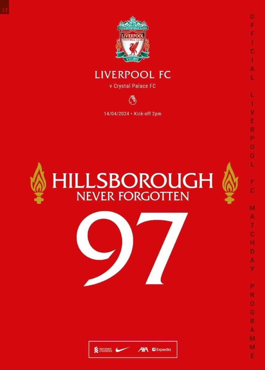 Tomorrow’s Match Day programme JFT97 ❤️@LFC