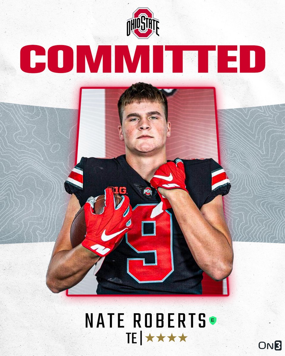 🚨BREAKING🚨 4-star TE Nate Roberts has committed to Ohio State🌰 More from @ChadSimmons_: on3.com/college/ohio-s…