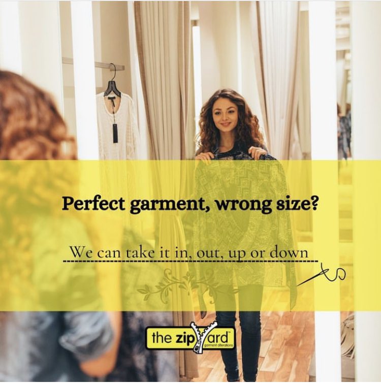 Perfect garment, wrong size?

Alter. Resize. Restyle. ✅

#thezipyard #alterations #lookgreatfeelfantastic #weloveeveryBody #sustainablefashion #restyle #upstyle