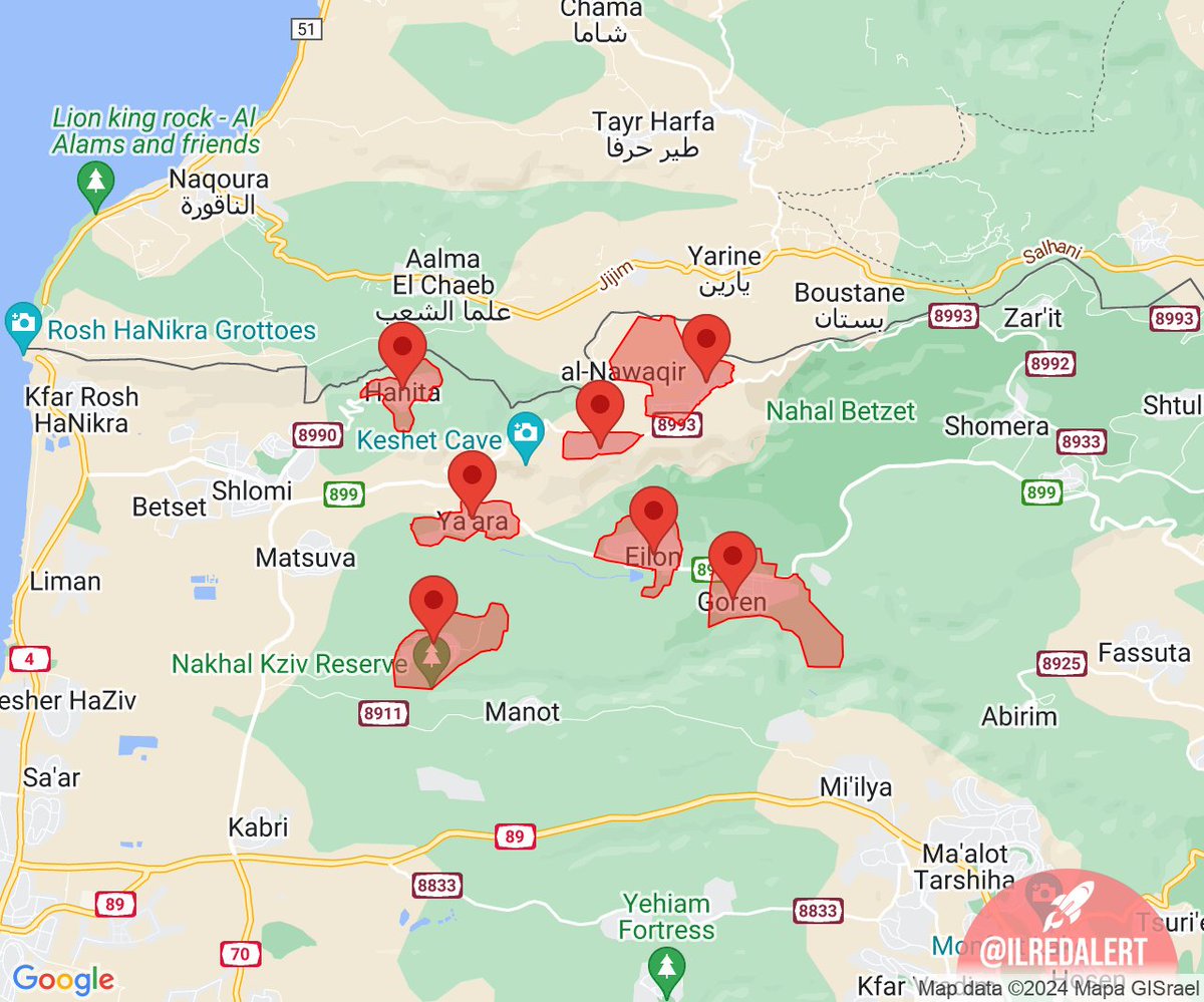 Red Alert [15:09:12] - 7 Alerts: • Confrontation Line — Eilon, Ya'ara, Arab al-Aramshe, Idmit, Avdon, Hanita, Goren #Israel #RocketAlert #RedAlert