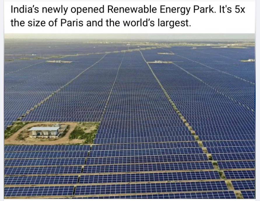 Intiassa on valmistunut maailman suurin aurinkopuisto. Taitaa olla käyttöiän lopussa jättimäärä ongelmajätettä tiedossa ellei kunnon raekuuro tuhoa aurinkovoimalaa jo  aikaisemminkin.