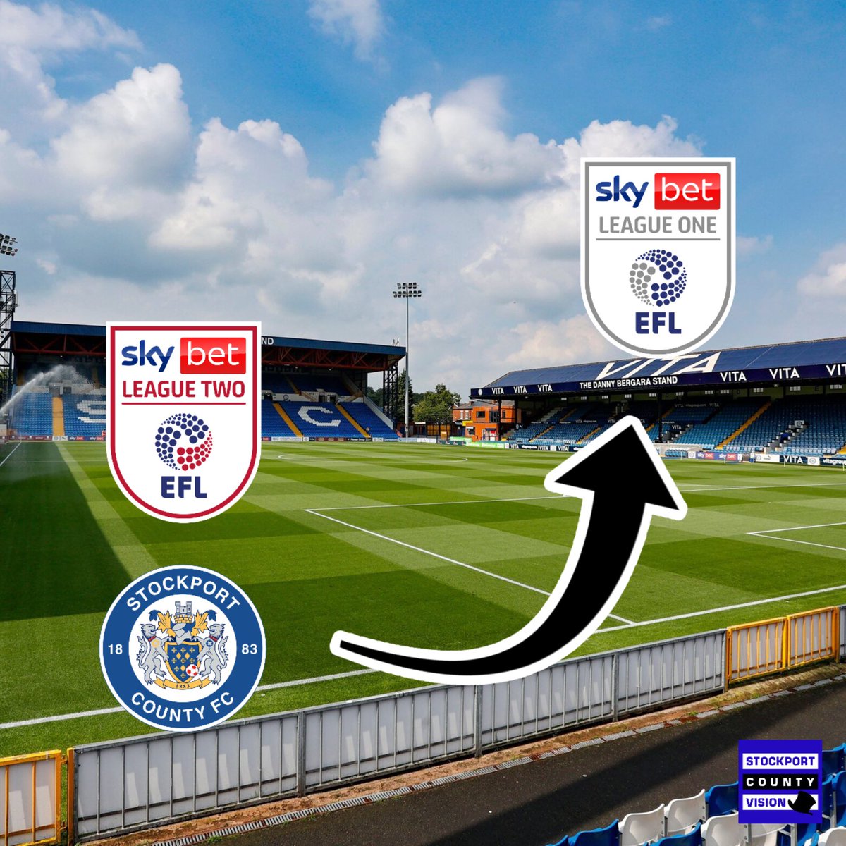 SCFC_Vision's tweet image. ⬆️🎩𝗢𝗡𝗘 𝗠𝗢𝗥𝗘 𝗣𝗢𝗜𝗡𝗧!🎩⬆️  
Today Stockport County can secure promotion back the league one for the first time since 2008! The Hatters only need a draw to secure their automatic promotion spot 💪