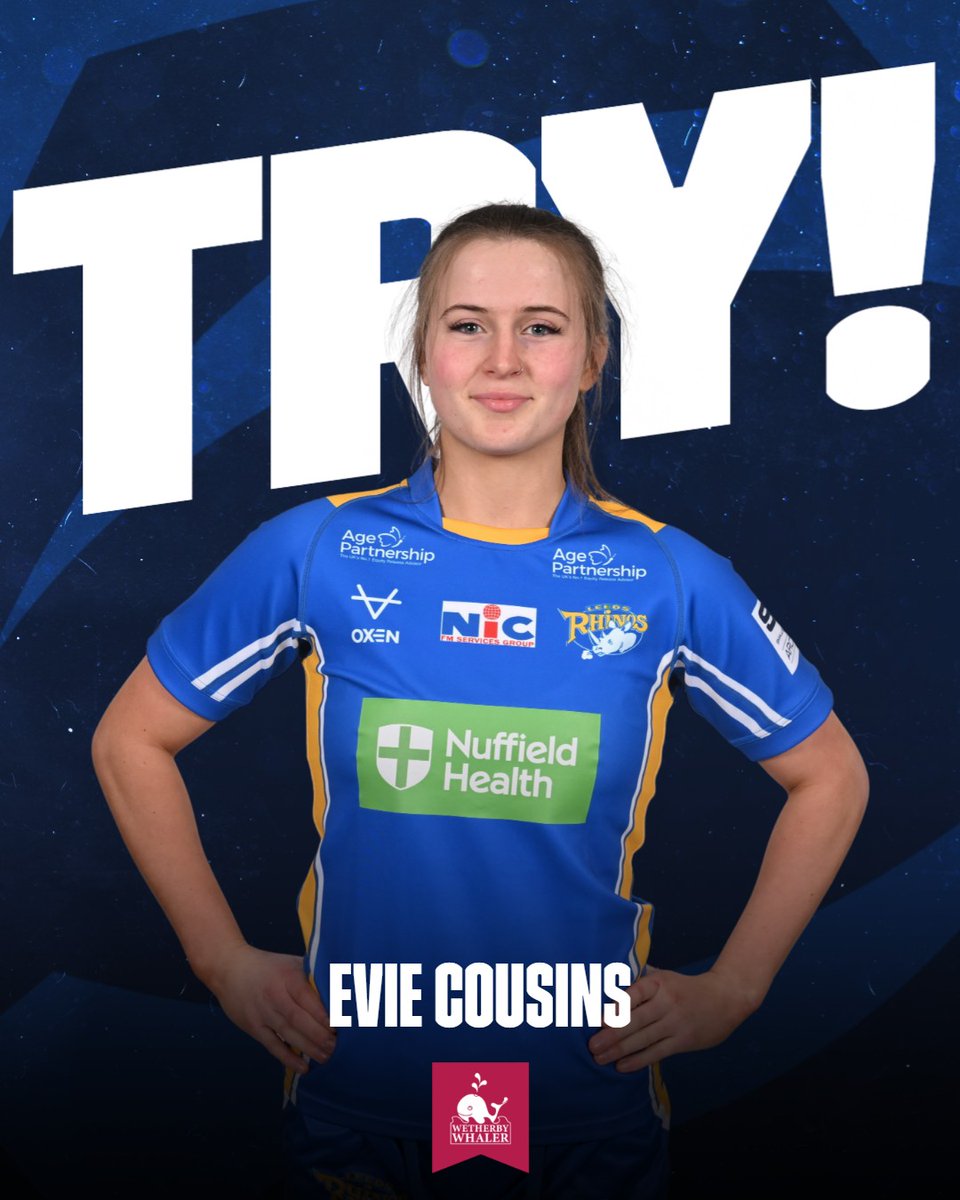 54' RHINOS TRY Evie Cousins dives over in the corner for her second try of the game! Leeds Rhinos Women 38 - 10 Warrington Wolves Women