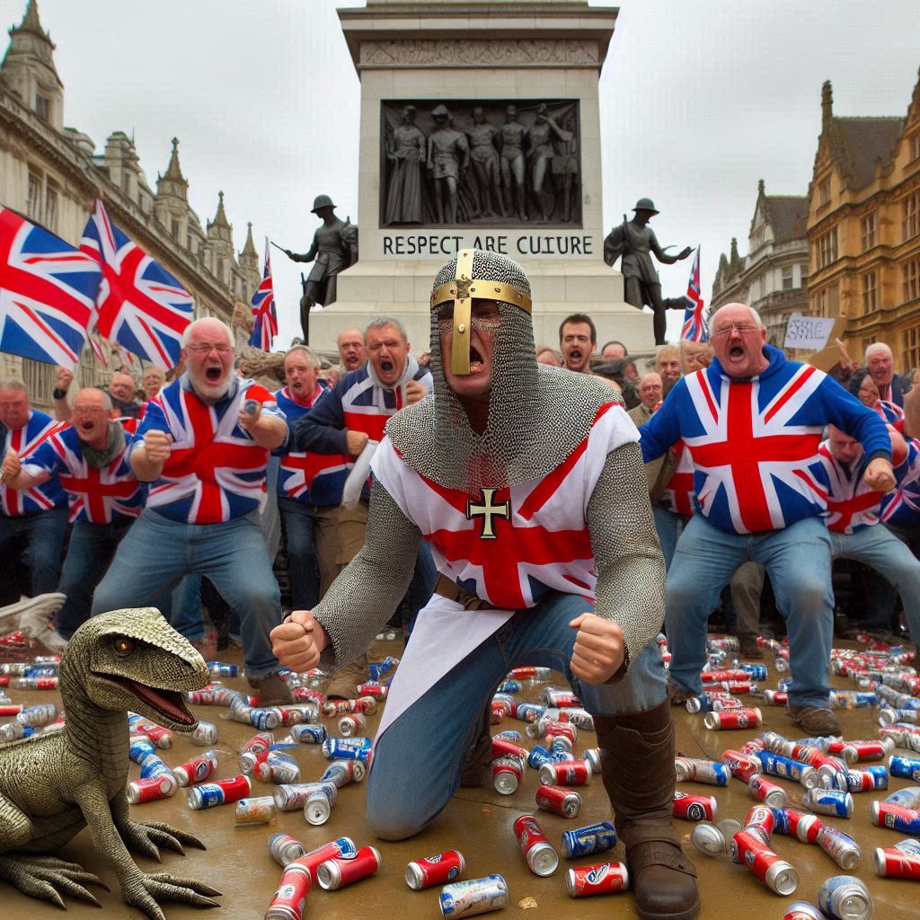 April 23rd, London, The Cenotaph. 12pm. The Million Man March for are country, are culture and are religion. Patriots unite! Say NO to WOKE, Lineker, Rayner, the EU, Transvestites, Islam, Jocks, Irish, gays, Jews and tree-huggers. *Indoors if wet