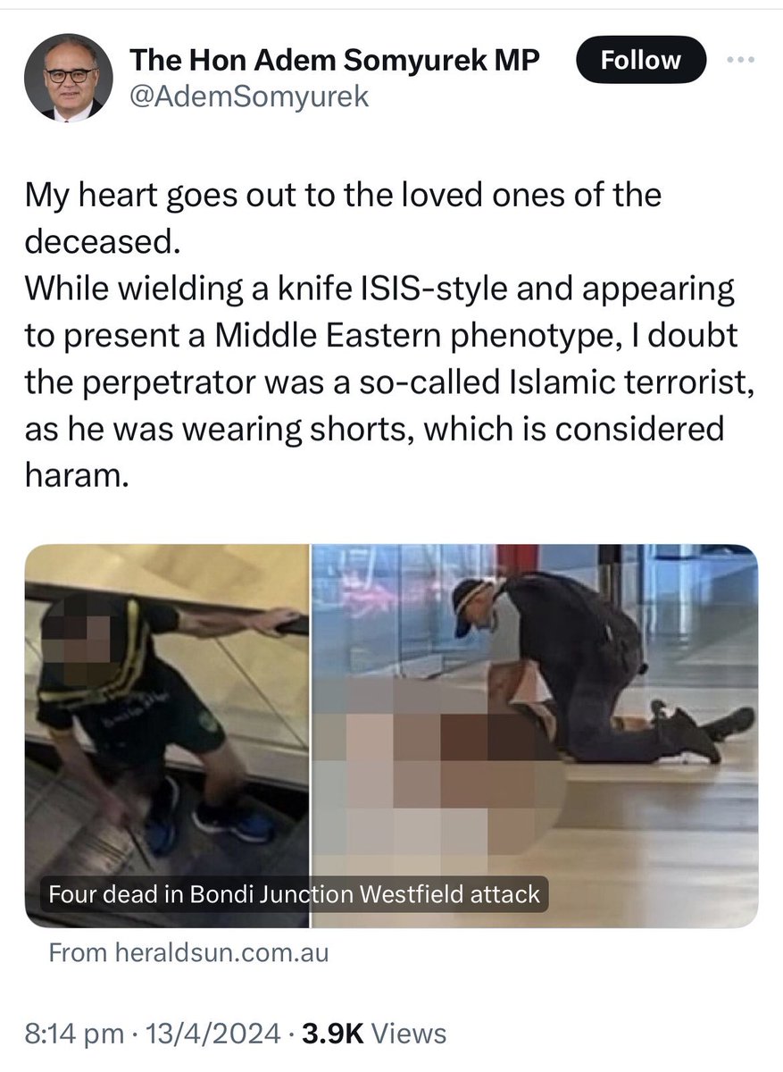 he was carrying a knife (isis style) but he was wearing shorts (not isis style). very conflicting evidence.