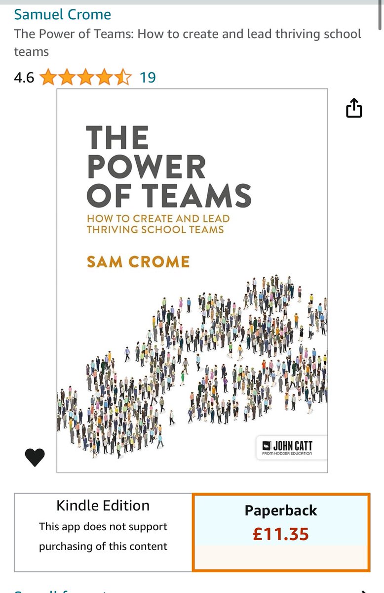 Mr_Crome's tweet photo. The Power of Teams is on sale at £11.35 - go have a look! 

The Power of Teams: How to create and lead thriving school teams https://t.co/eodksMeqMV https://t.co/EkmeDFVy5b