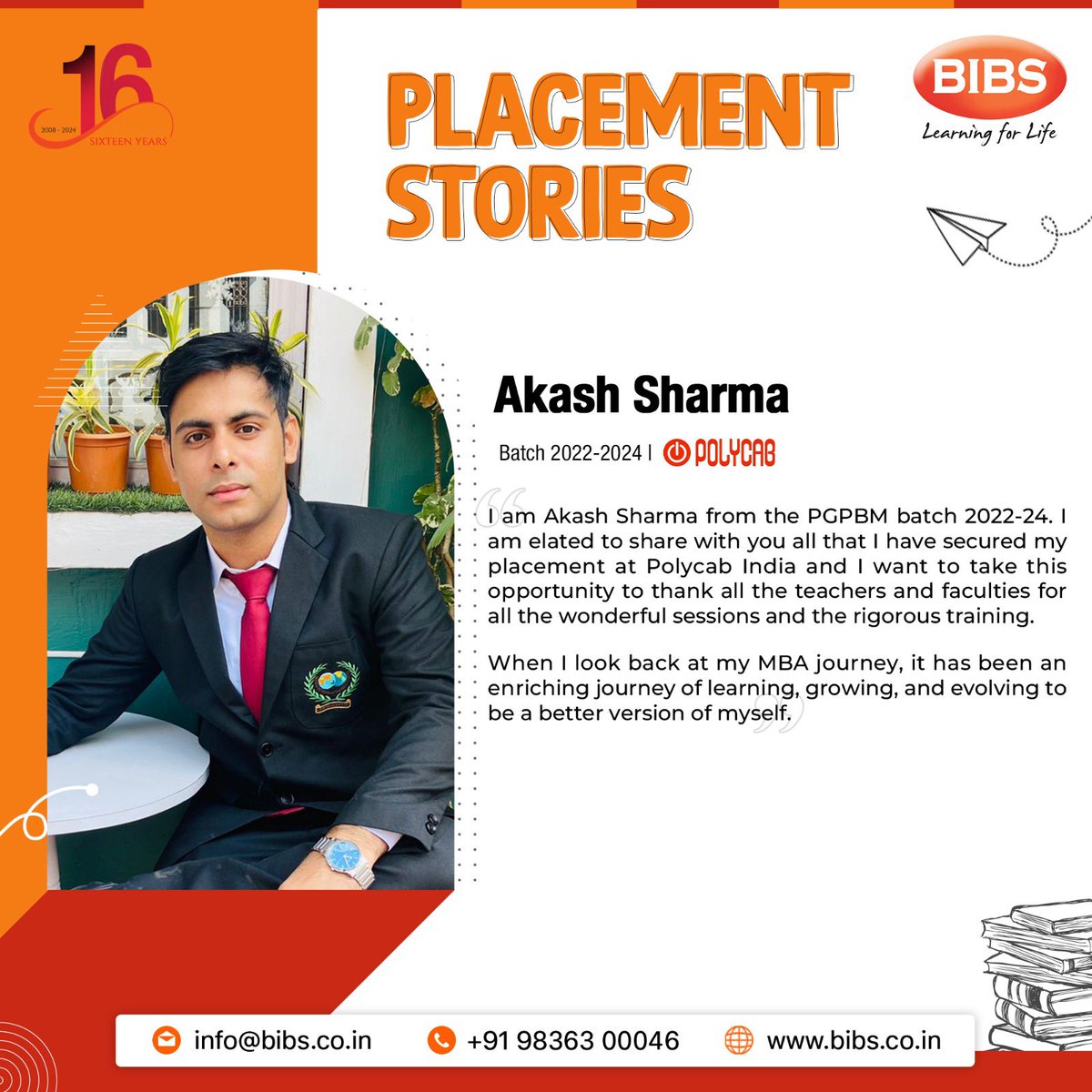 BIBS presents the placement success stories of our student. We congratulate him for his success and hardships.

#successstories #bibs #bibsmba #bibseducation #learning #education #placement #placementstories #studentstories #placementsuccess #recent #bibstudents #bibsplacements