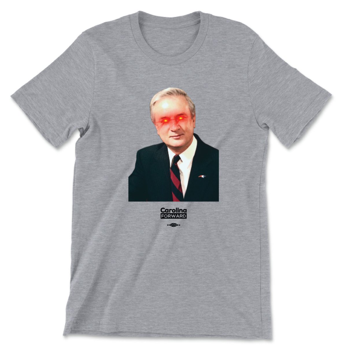 Our limited run of the Jim Hunt laser eyes t-shirt closes tomorrow - get yours soon! store.carolinaforward.org