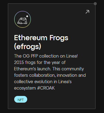 GROWBLOCKSXYZ's tweet photo. Efrogs is honored to be featured in the linea ecosystem!
A recognition of being an OG PFP collection #OnLinea
#CROAKS to all the OG Croaksters! ๐ธ
๐ - https://t.co/BYmNAqJfwR https://t.co/bSzMzPPhBo