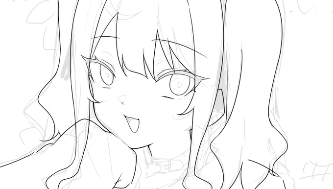 線画の時点でくっそ可愛いな... 