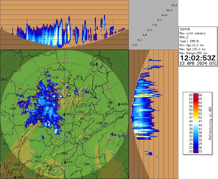 ⚠️Alert for #Jaipur #Tonk Strong Dust Storm Thunderstorm followed by Light to Moderate Rains would occur during next 1-2 hrs. Rainfall activities may continue after that also.