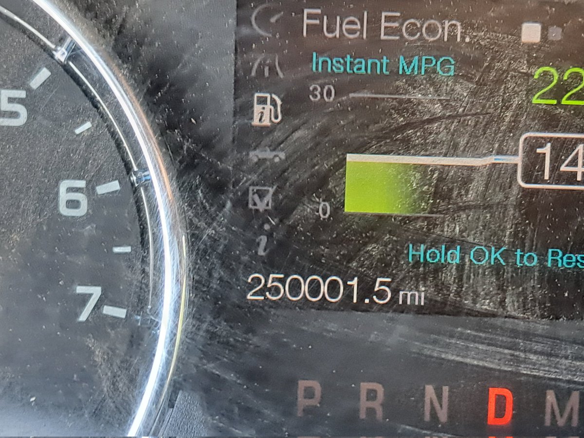 1/4 million miles recorded while driving to the Palafox Market in Pensacola.