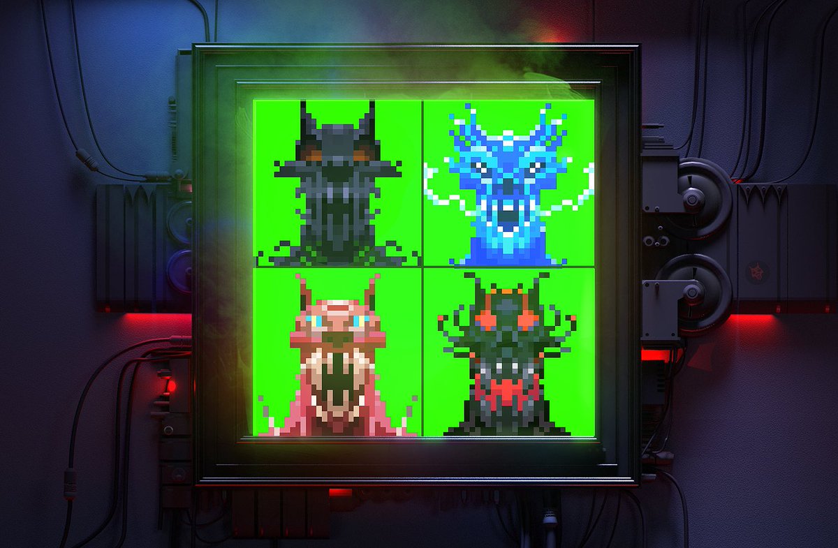 The new @MH_Inscriptions Megas are FUCKING NUTS. 70+ 1/1 pieces of unique pixel art. This collection will age so well.