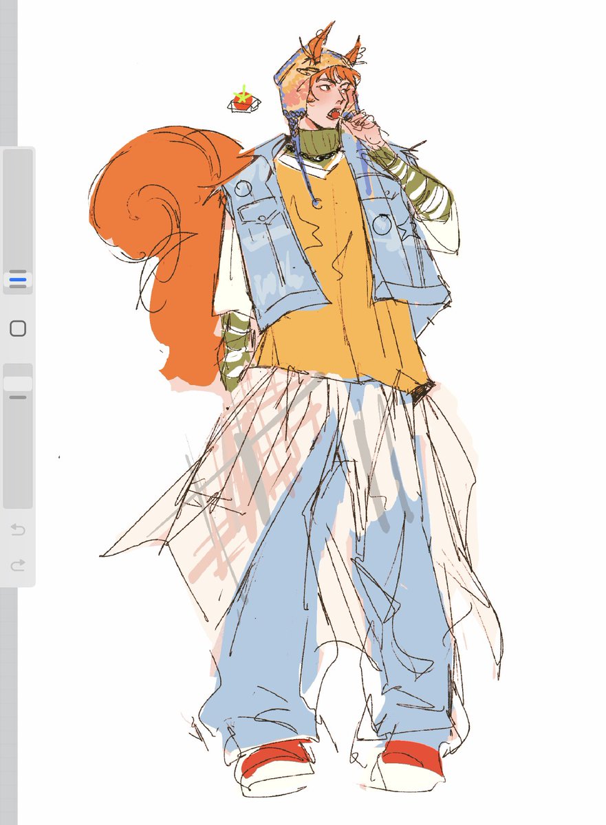 my take on jjoongrami gijinka :] i think he’d wear funky clothes! #HONGJOONG #ATEEZFanart #Aniteez