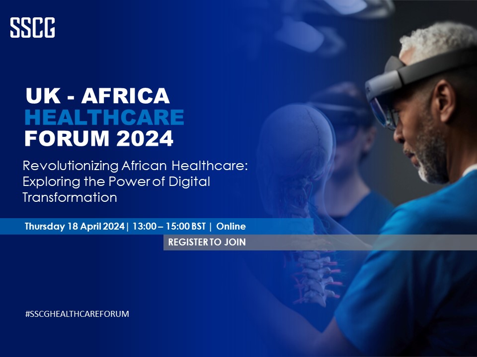SSCGHealthcare's tweet photo. Revolutionizing African Healthcare: Exploring the Power of Digital Transformation

Register to join upcoming online SSCG UK - Africa Healthcare Forum 2024 on Thursday, 18 April 2024.

Find more and register to join online https://t.co/c5YfqeOZSw https://t.co/hP5wQmvBOF
