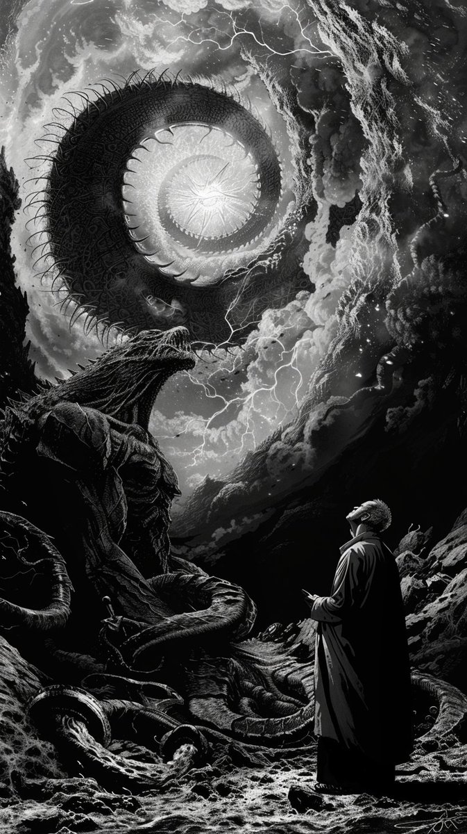 Worship the infinite.

#Midjourney #Lovecraftian #AIart #DarkArt #CosmicHorror #HorrorArt