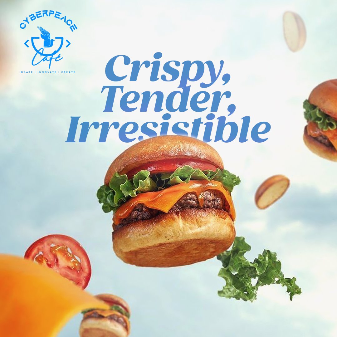 That crispy golden crust hiding a juicy, tender chicken masterpiece...

Head to CyberPeace Cafe and fuel your next gaming session (or just satisfy your cravings ).
.
.
.
.
.
#CyberPeaceCafe #ChickenBurgerLove #FoodieHeaven #CyberPeace☮️