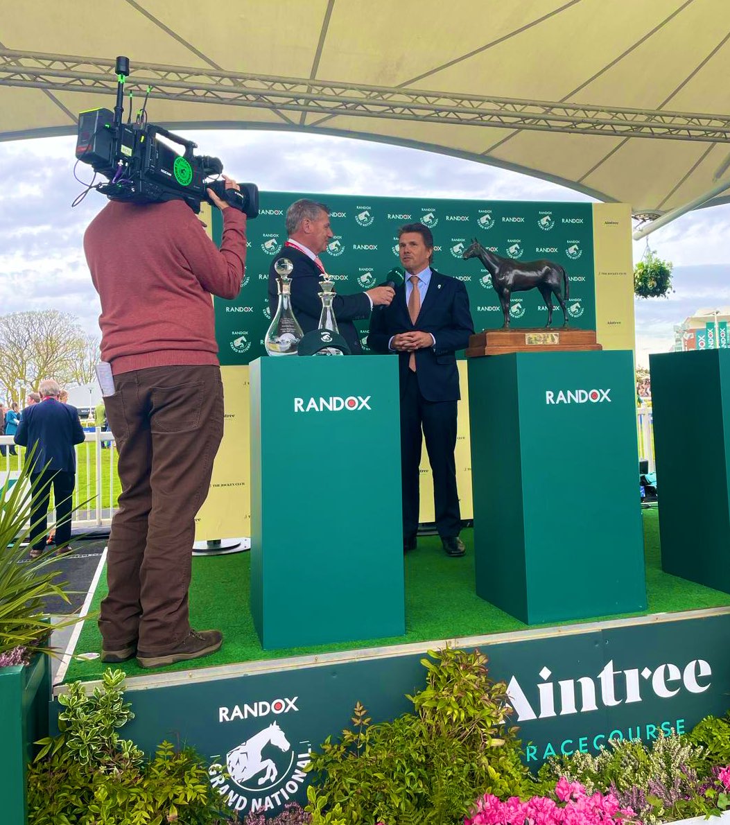 Mark Stewart - Race Against Dementia chair of trustees, discussing the global impact of dementia and the urgent need for research at the #GrandNational2024 #raceagainstdementia #dementiaawareness