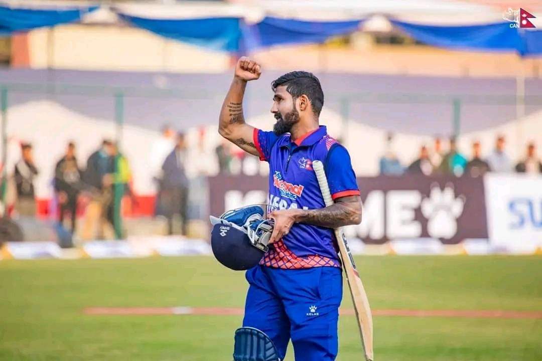 ChetBhatta5's tweet photo. Dipendra Singh Airee 45 you beauty❣️❣️❣️
6️⃣6️⃣6️⃣6️⃣6️⃣6️⃣
#Tiger @CricketNep @ICC @cricketworldcup @ICCLive #records #dipendra #Cricket https://t.co/qJ82UuHcBJ