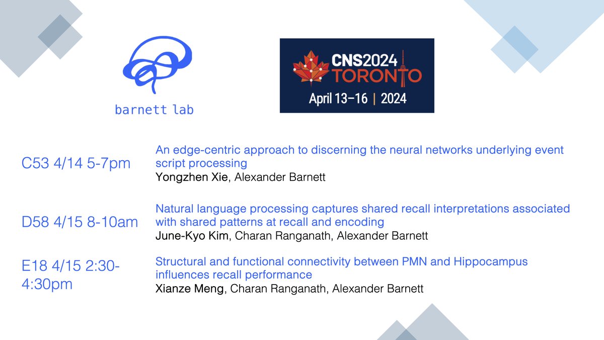 Come check out our lab's posters at #CNS2024 Featuring work from @yongzhen_xie , June-Kyo Kim, and Marcus Meng