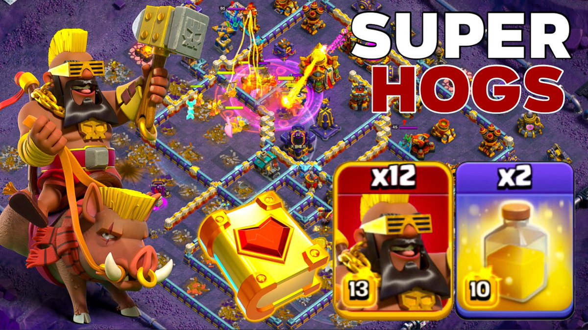 Unstoppable Force: TH16 Super Hog Rider Heroic Legend League Attack! Clash of Clans Click Here:youtu.be/x4omsVmJ2bg #clashofclans #clashon