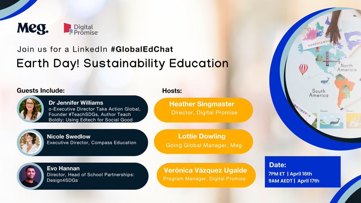 Join us on April 16th for this #EarthDay Sustainability Education Webinar! 🌱🌐

linkedin.com/events/earthda…

#SustainableEducation #GreenEducation #ClimateAction #GlobalEdChat