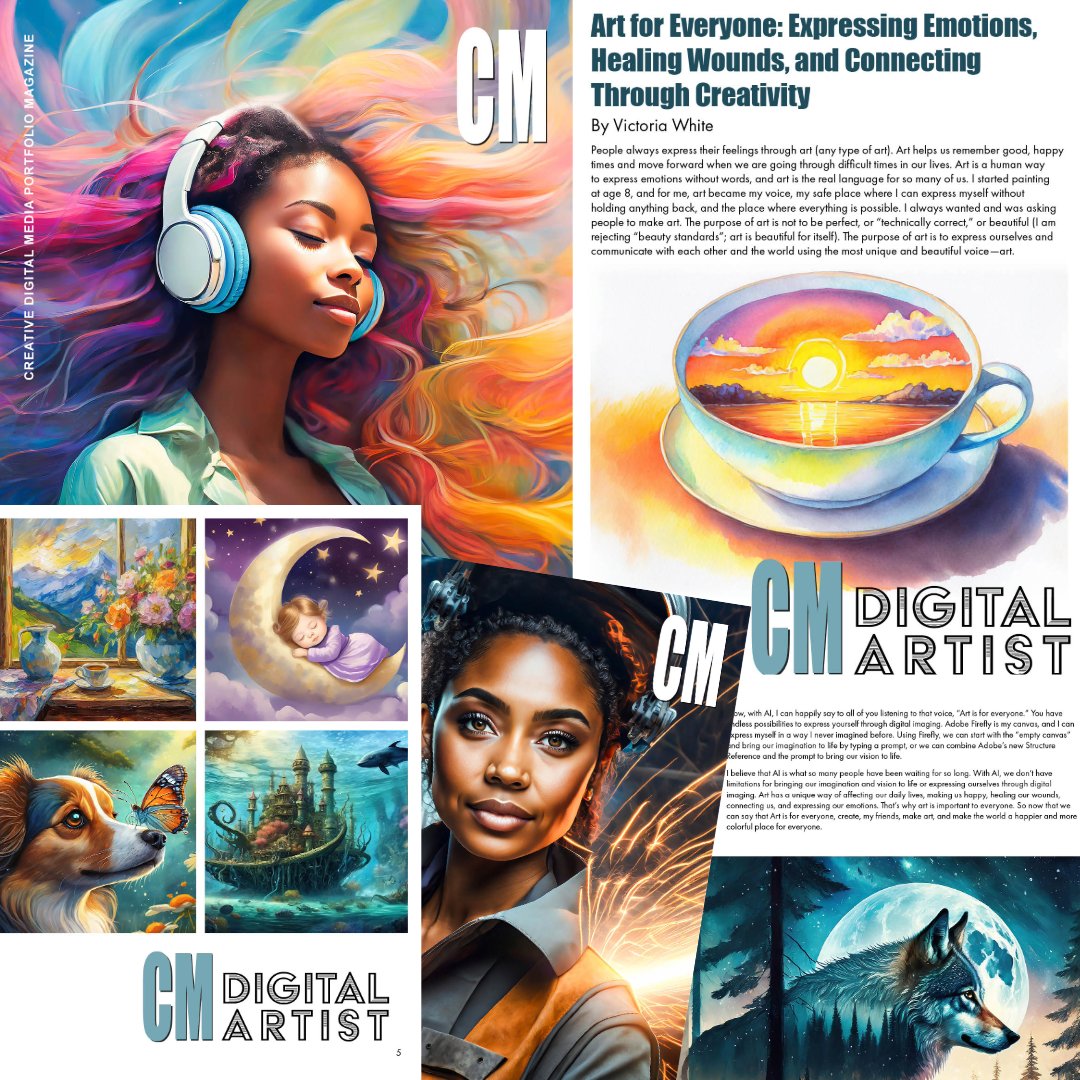 Incredibly honored and happy to be a part of CM Digital Artist's latest edition! You can read my thoughts about @Adobe #Firefly #AI imaging and see my AI work right now. Just follow the link. The digital copy is free #Adobefirefly #GenerativeAI #AIart magcloud.com/browse/issue/2…