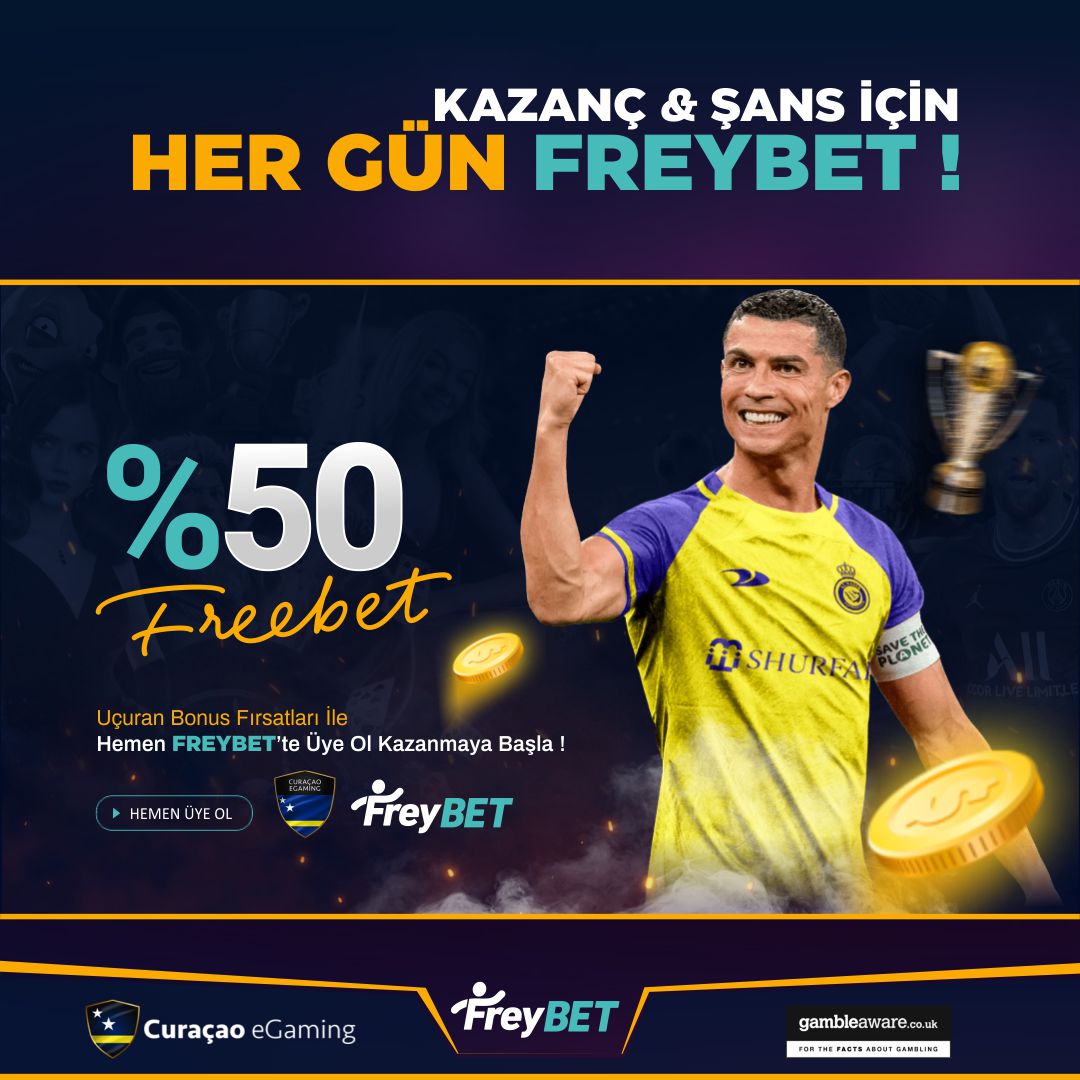 🎁 #FreyBet’te kazanmaya yatırım esnasında başlayın. ⚽️ Yapacağınız yatırımlara özel %50 free bet promosyonumuzdan faydalanarak kayıp riskinizi azalatın. ➡️Güvenilir bahis, slot ve canlı casino sitesi: #FREYBET 🔗 frey.bet