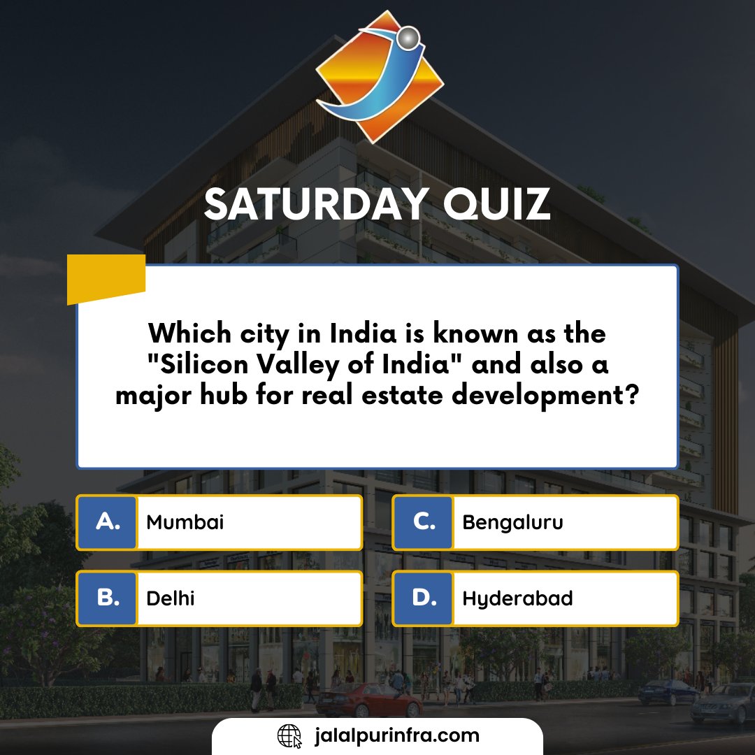 Ready for a knowledge Test ?
Saturday Quiz !
Comment Your Answer.
..
#JalalpurInfra #RealPeopleInRealEstate #RealEstateExcellence #QualityConstruction #LuxuryLiving #TrustedBuilders
#SaturdayQuiz #RealEstateFun