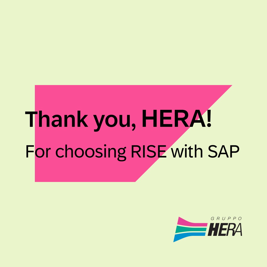Thank you, HERA for trusting in SAP Solutions!

#RISEwithSAP and #SAPBTP help H.E.R.A. on the journey to the cloud and to drive transformation in its industry.
imsap.co/6017wafuH