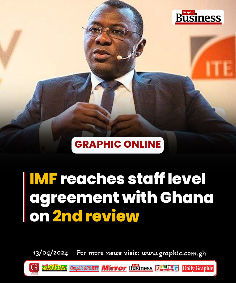 IMF reaches staff level agreement with Ghana on 2nd review Read more here: graphic.com.gh/business/busin… #GhanaNews #dailygraphic #graphiconline