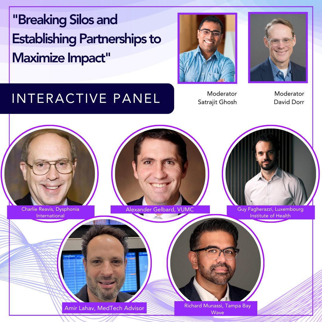 Bridge2aiVoice's tweet image. Register by clicking here: eventsquid.com/register/22807
Expert panelists:
@guyfagherazzi
@charliereavis
@alexandergelbard
@richardmunassi
@amirlahav
#bridge2aivoice #bridge2ai #voiceaisymposium #voiceai #voicebiomarkers #artificialintelligence #tampa #tampafl #tampaevents