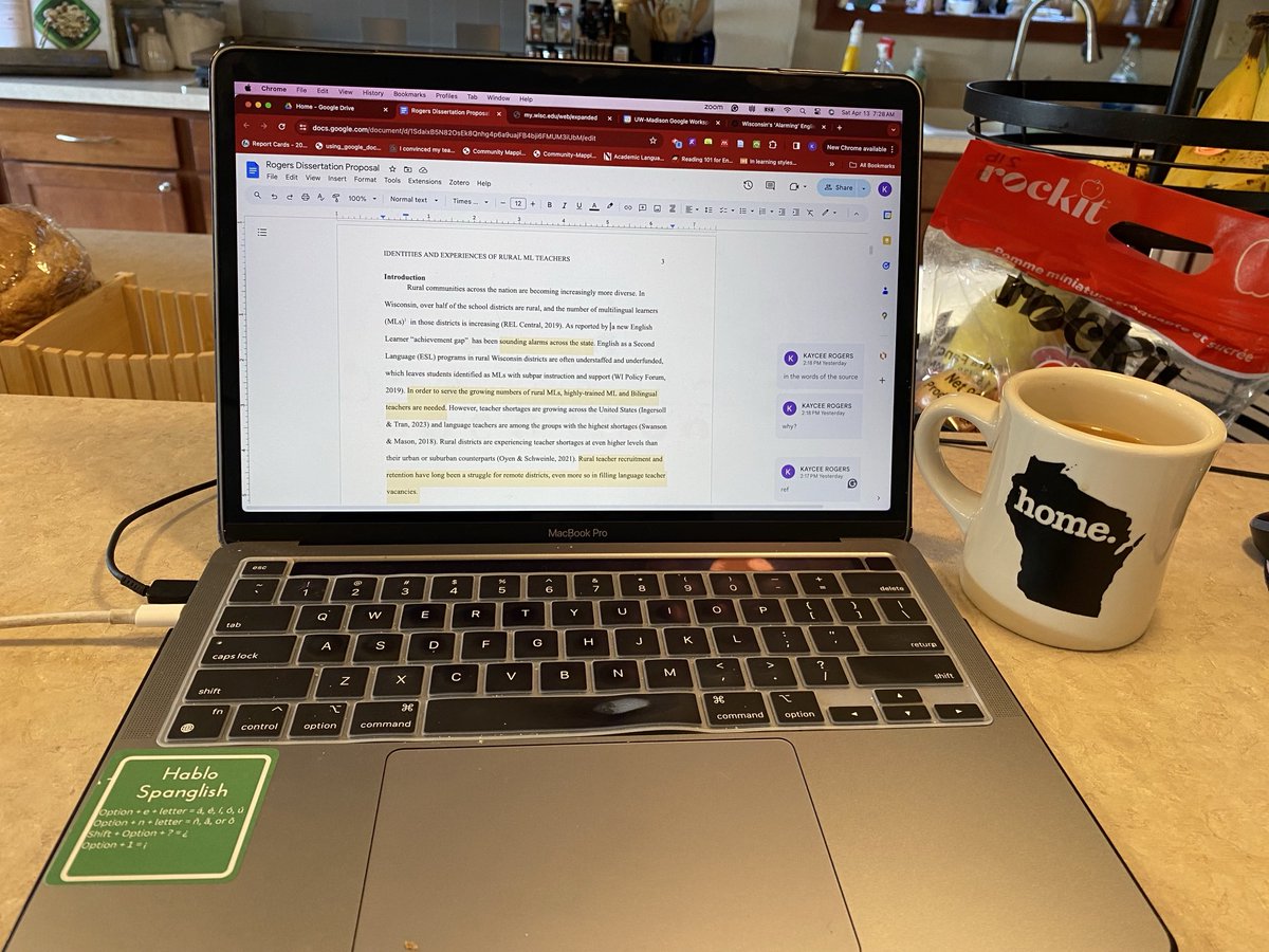 Everybody is at AERA, and I’m just over here working on my dissertation proposal on rural multilingual teacher identity, it’s coming along! #ruraled