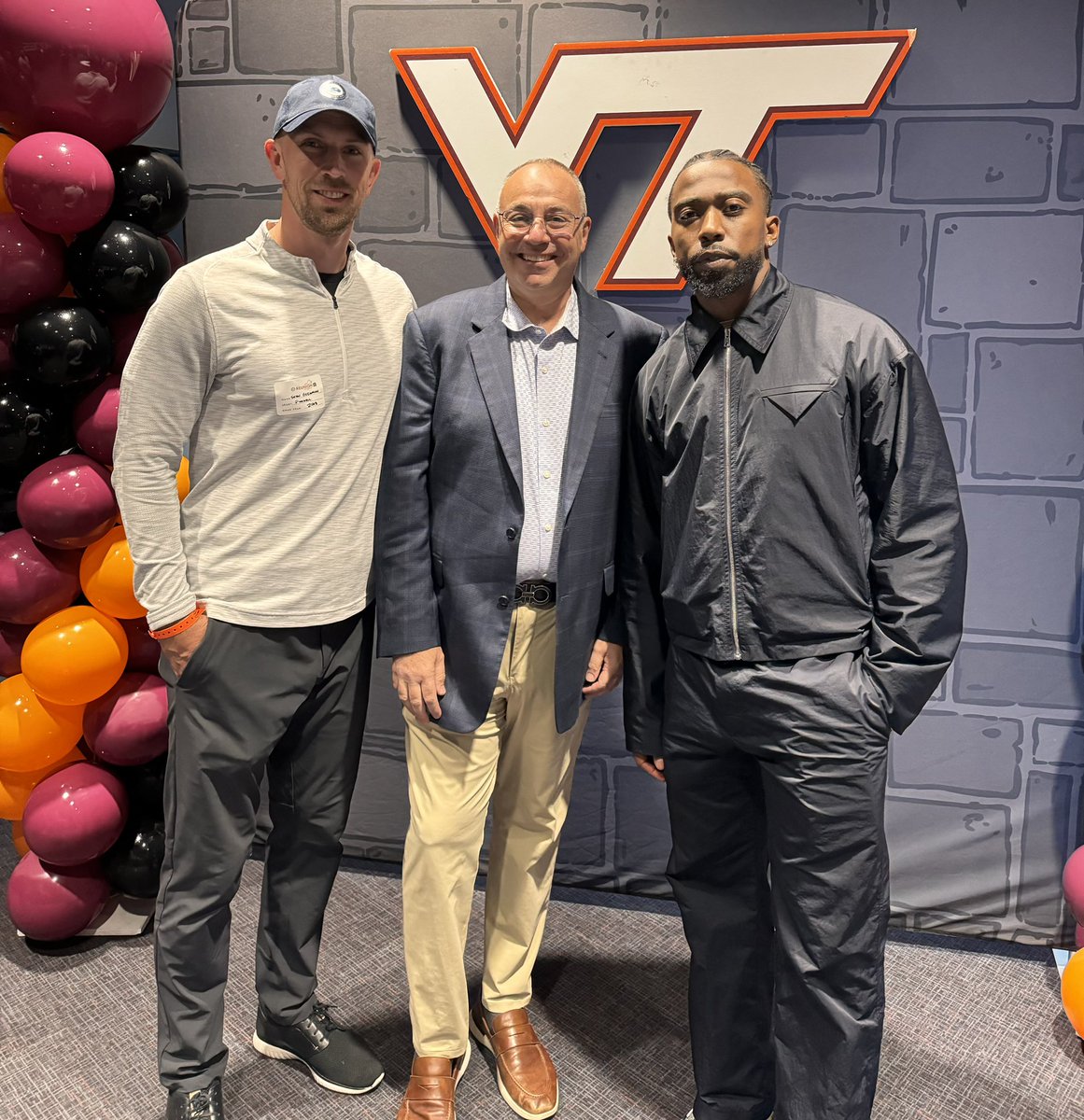 Wonderful to visit with so many former VT players back in town this weekend. Sensational players like @SeanGlennon7 and @TyrodTaylor brought so much excitement to Hokie Nation. 🏈 Tremendous to reconnect with everyone last night!