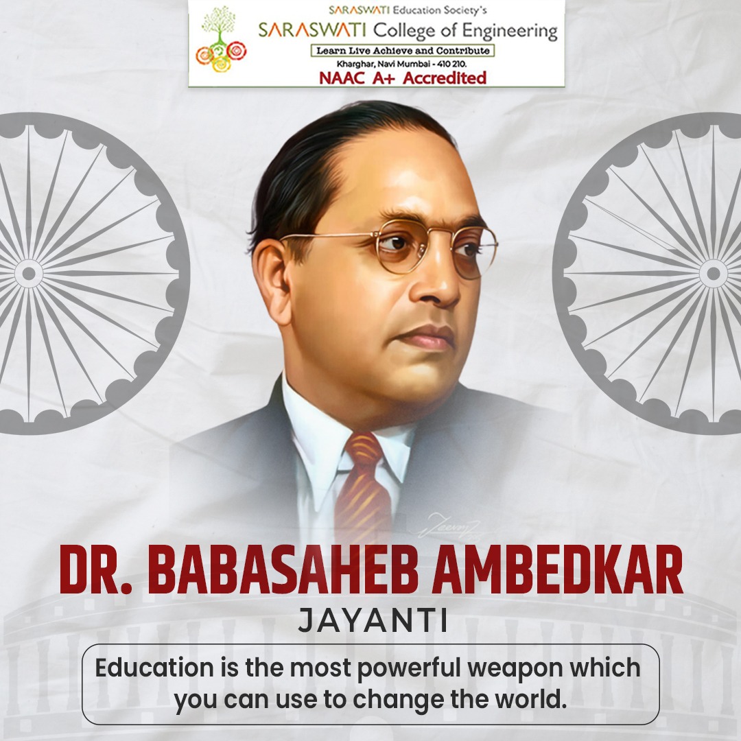 On Dr. Babasaheb Ambedkar Jayanti, let's renew our commitment to excellence and inclusivity in education. Together, we can build a brighter future inspired by his vision. 
#Join_SCOE 
#SCOEKharghar #babasahebambedkar #drbabasahebambedkarjayanti #greatleaders #navimumbai