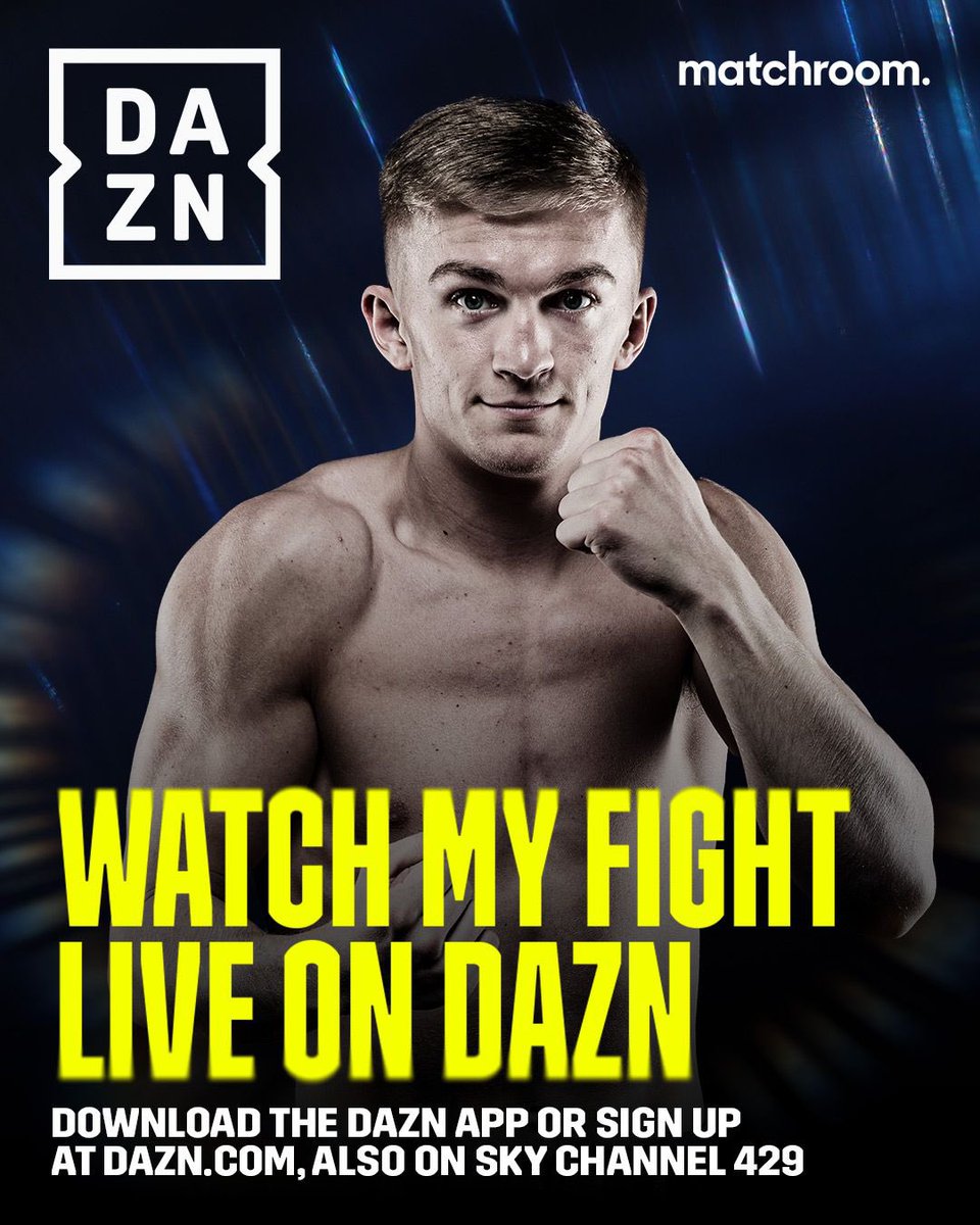 Tune in tonight to watch my second fight live on @DAZNBoxing @MatchroomBoxing