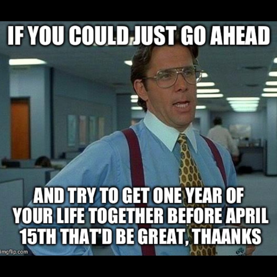 KatieLeefeCoach's tweet photo. Did I think, as a #Neurodivergent Brit, that this  meme was just what my brain says on any random #deadline day? Yes.
Did I then learn it's Tax Week in the US and feel feverishly glad I don't live there right now? Also yes!
#GoodLuck to my American friends! 
#TaxDay #April15th https://t.co/rfghwOKlQ5