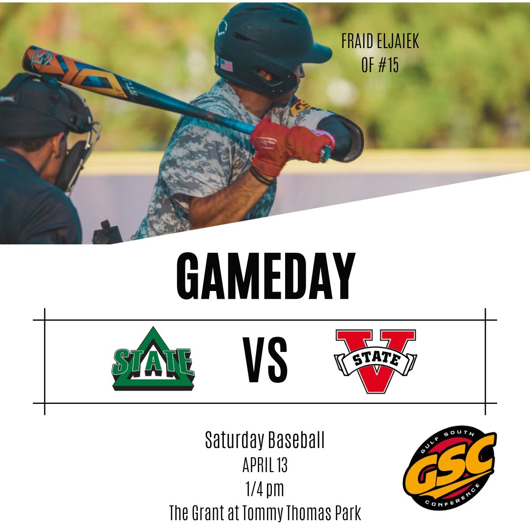 🔥GAMEDAY🔥 ⚾️LET’S PLAY TWO⚾️ 🆚 Delta State ⏰ 1/4 p.m. 📍Valdosta, GA 🏟️ The Grant at Tommy Thomas Park 📺 blazersportsmedia.com 📻 foxsportsvaldosta.com 📊 vstateblazers.com/sidearmstats/b…