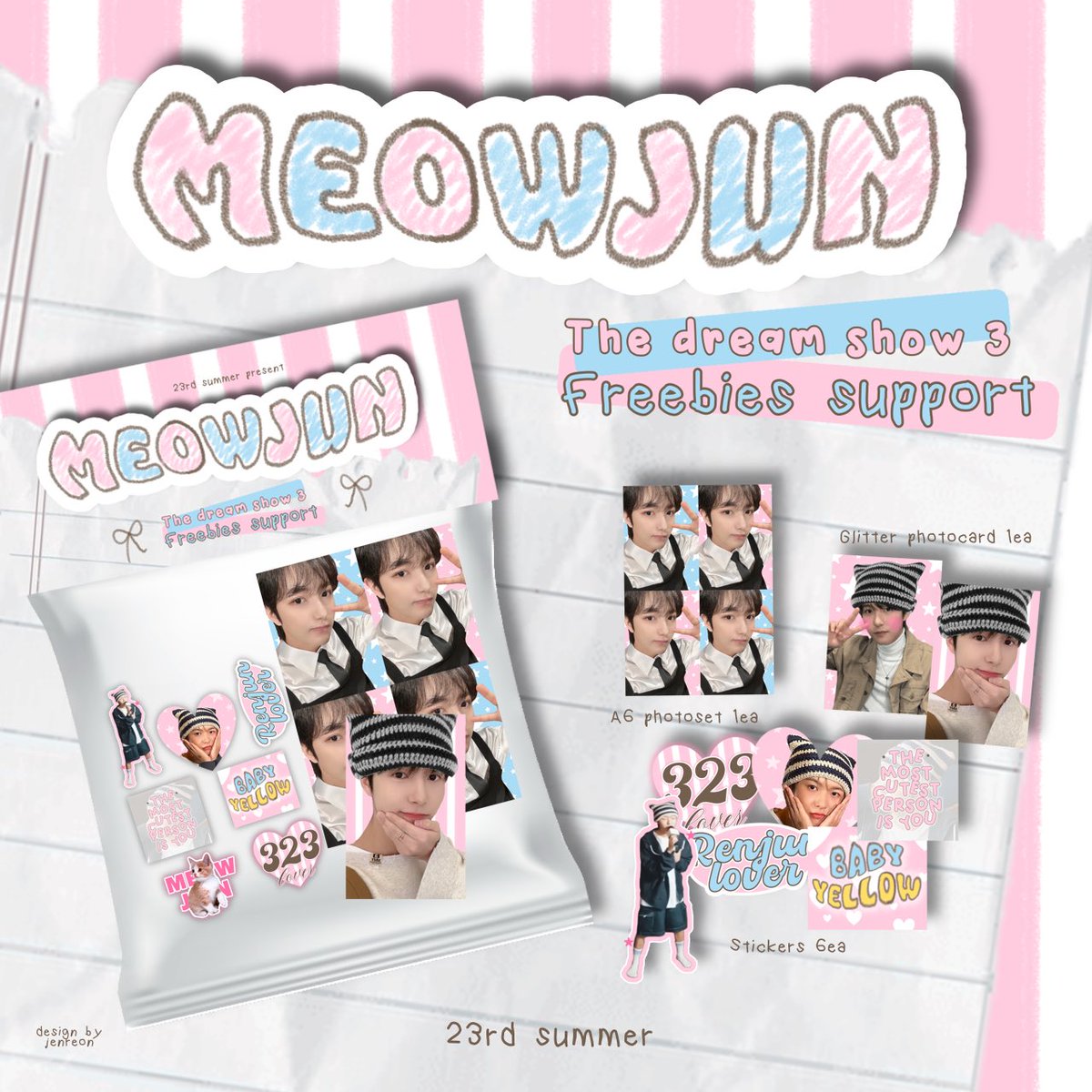 ˖  freebies the dream show 3 in Jakarta   𓈒 * ﹆  
by @23summer_ 

meowjun and puppyjen 🐈🦴🐶

🗓️ 18/5
🏟️GBK
🕰️ tba
꒰ limited qty, first come first get! ꒱

how to get:
please check on this thread ! 💙💛

#TDS3INJAKARTA #THEDREAMSHOW3_IN_JAKARTA #NCTDREAM
