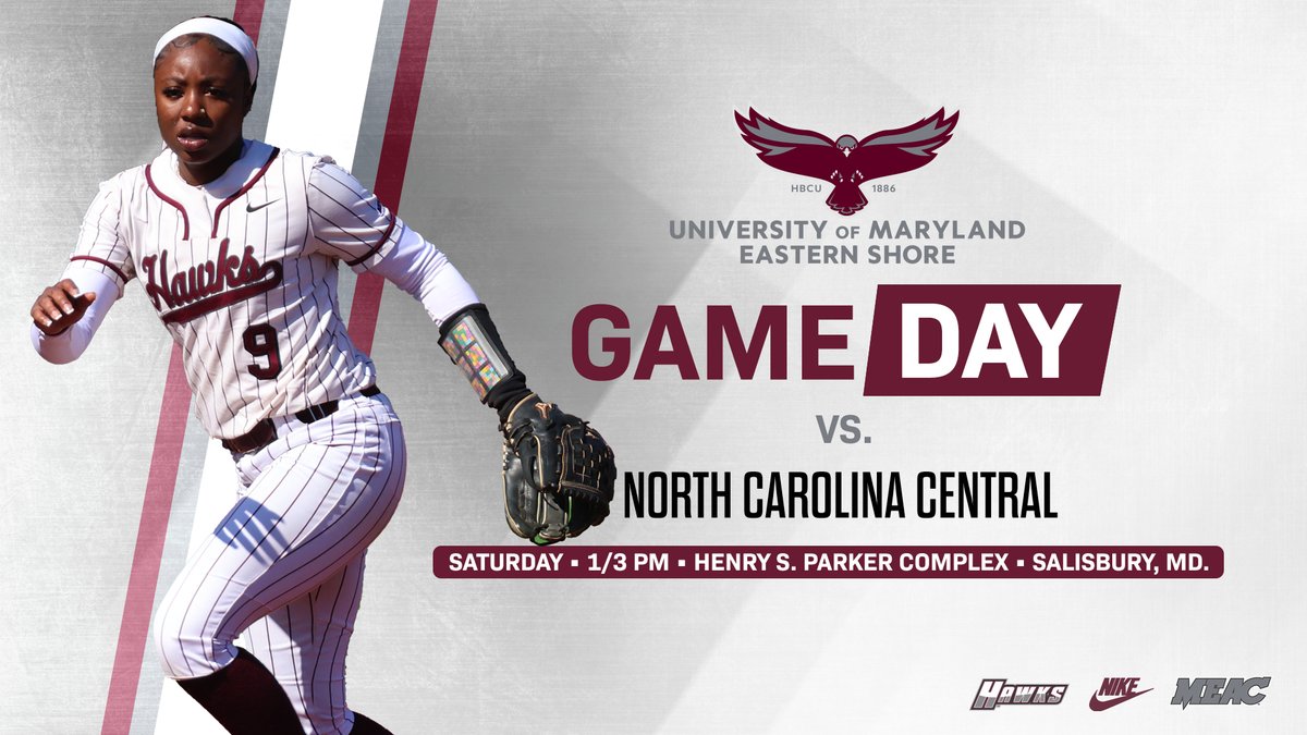 🥎 ITS HOME GAMEDAY! 🥎 MEAC Pitcher of the Week Ameenah Ballenger and the UMES softball team look to take back-to-back MEAC series as the Hawks welcome in the NC Central Eagles to the Henry S. Parker Athletic Complex. Live Stats: umeshawksports.com/sidearmstats/s… #HAWKPRIDE