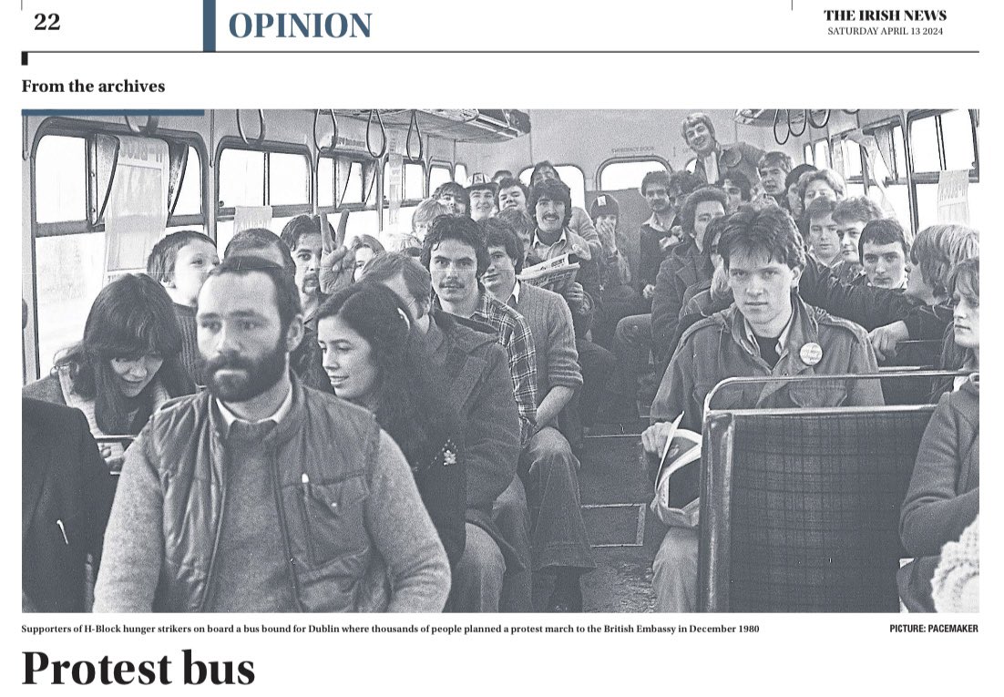 En route from Belfast to the march & protest at the British Embassy in December 1980 during the first hunger strike with @AlexMaskeySF 

#CuimhníCinn