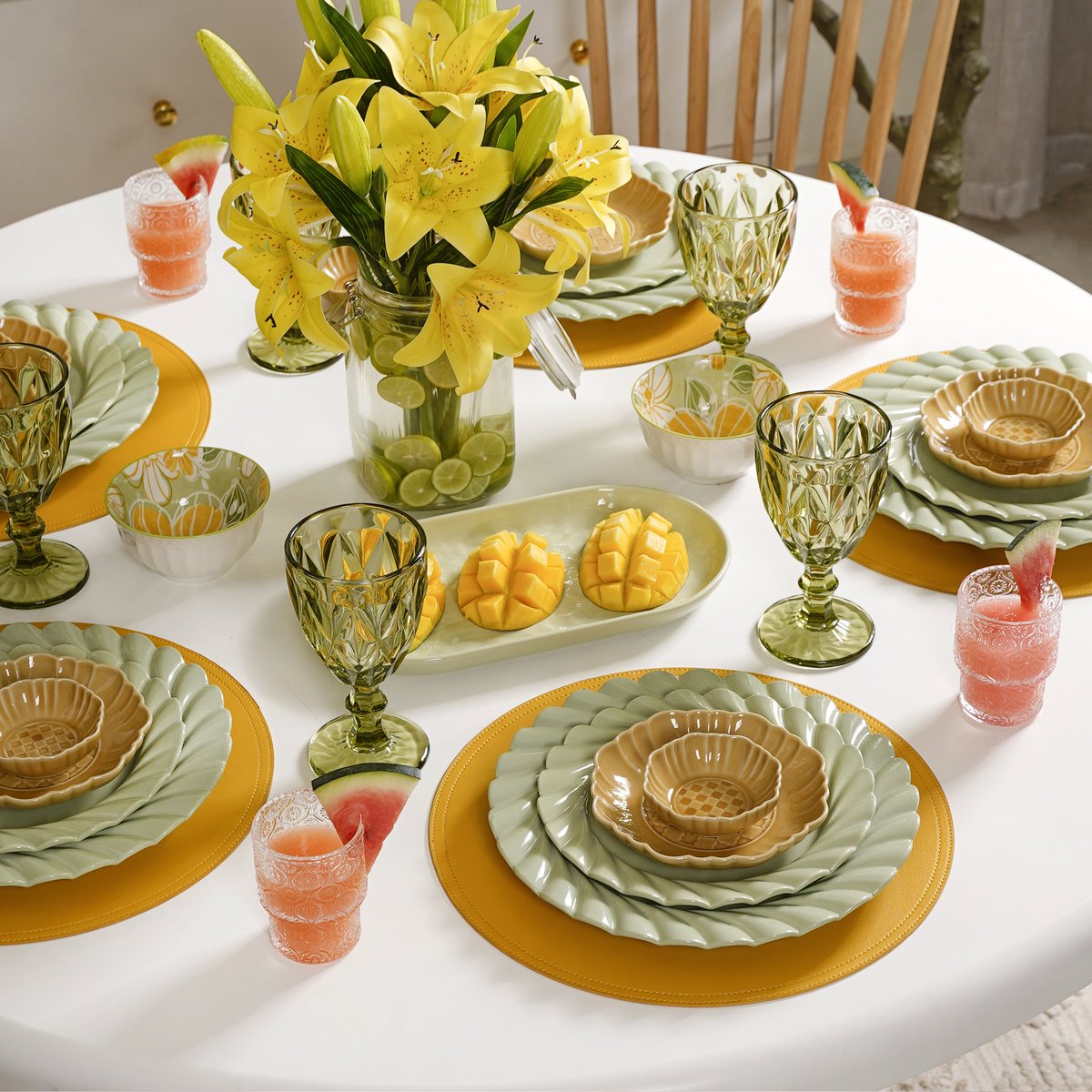 Elevate your summer soirées with dinnerware that dazzles under the sun! ☀️ This summer, let your tableware be as radiant as the season itself. Bring a touch of festivity and celebration to every meal! 🎉 #dinnerware #decor #summers #Baishakhi #nestasia nestasia.in